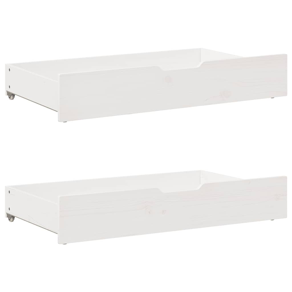 Daybed with Drawers White 80x200 Cm Pine Wood