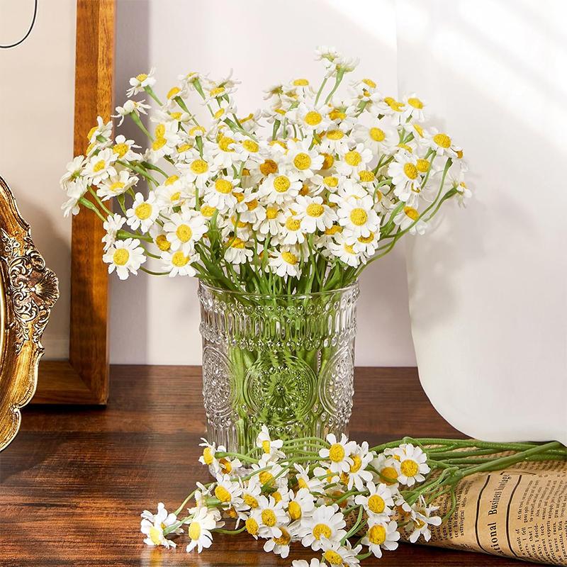 5/10/20Pcs 26cm Silk Artificial Daisy Flowers White Daisy Fake Flower Bouquet for Party Table Decoration DIY Home Wedding Decor