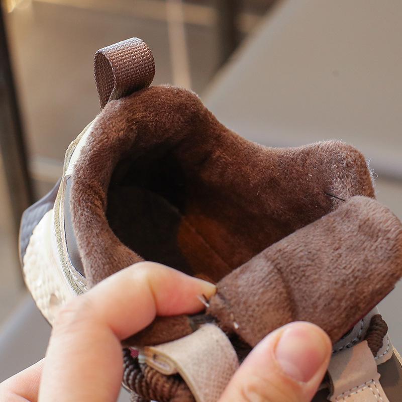 Zapatillas Deportivas de Cuero Forradas de Polar para Niños Invierno 2025: Cálido, Doble Algodón, Unisex Niños y Niñas, Estilo 'Papá', Venta Popular