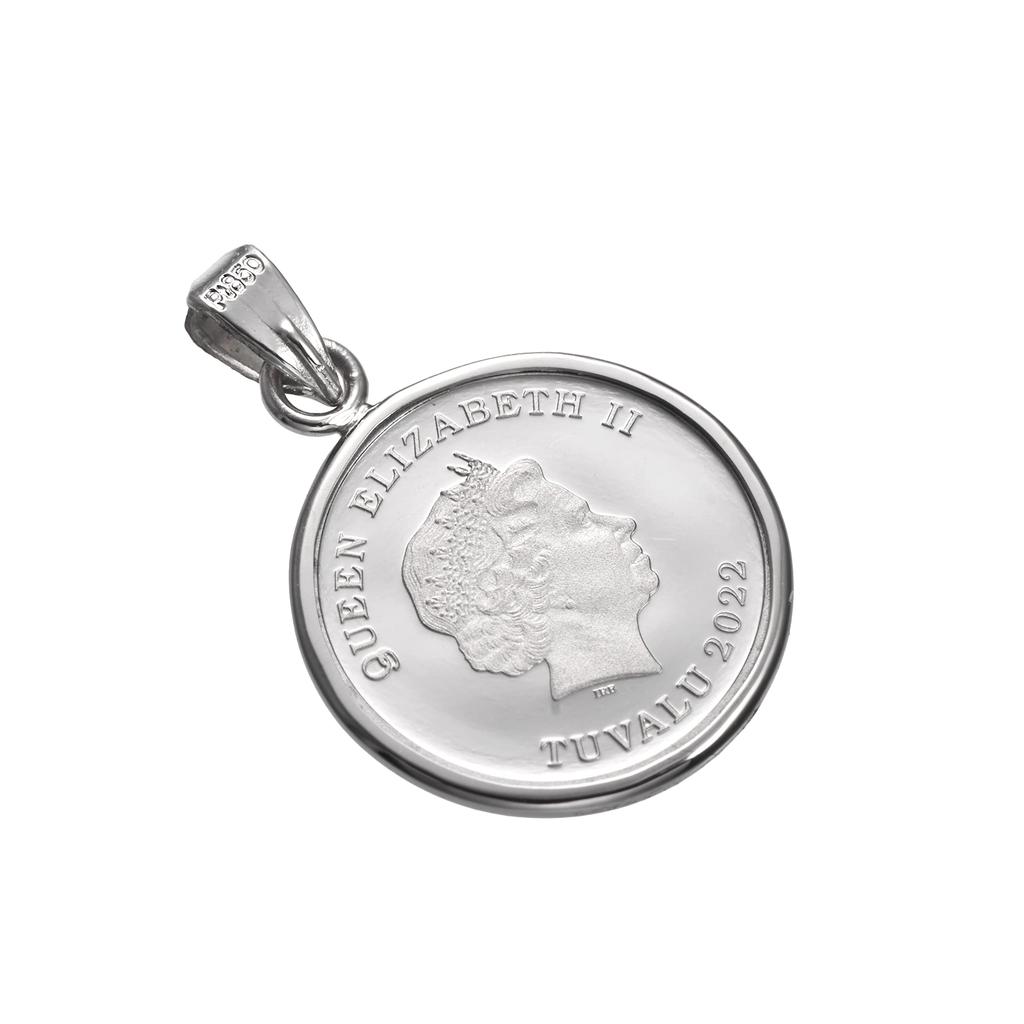 Speranza Pt999 Pure Platinum Coin Pendant Top Tuvalu Angel Pt850 Simple Frame Engraved 1/25oz