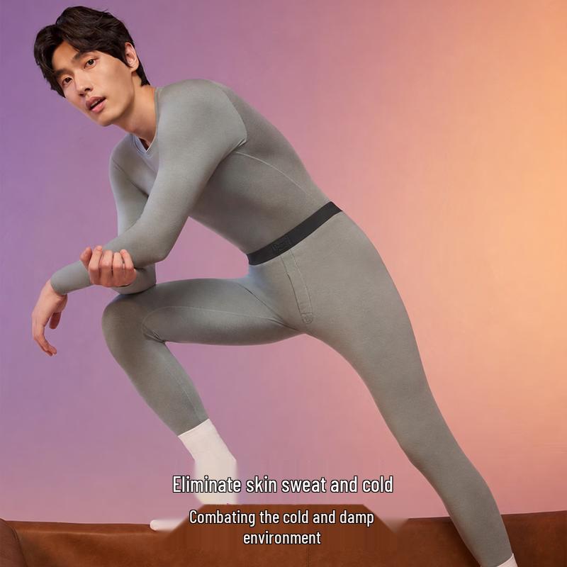 MiiOW Men's 80S Wool-Modal Thermal Underwear Set