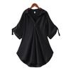 Medium and Long Short-sleeved Chiffon Shirt for Women's Summer New Large Size Loose Waist and Thin Chiffon Top for Women
