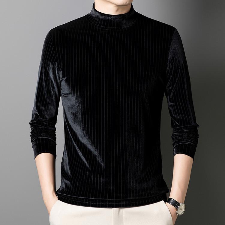 

Men s Golden Velvet Half-High Collar Hoodie: Versatile Innerwear for Spring, Autumn, and Winter 4XL чорний