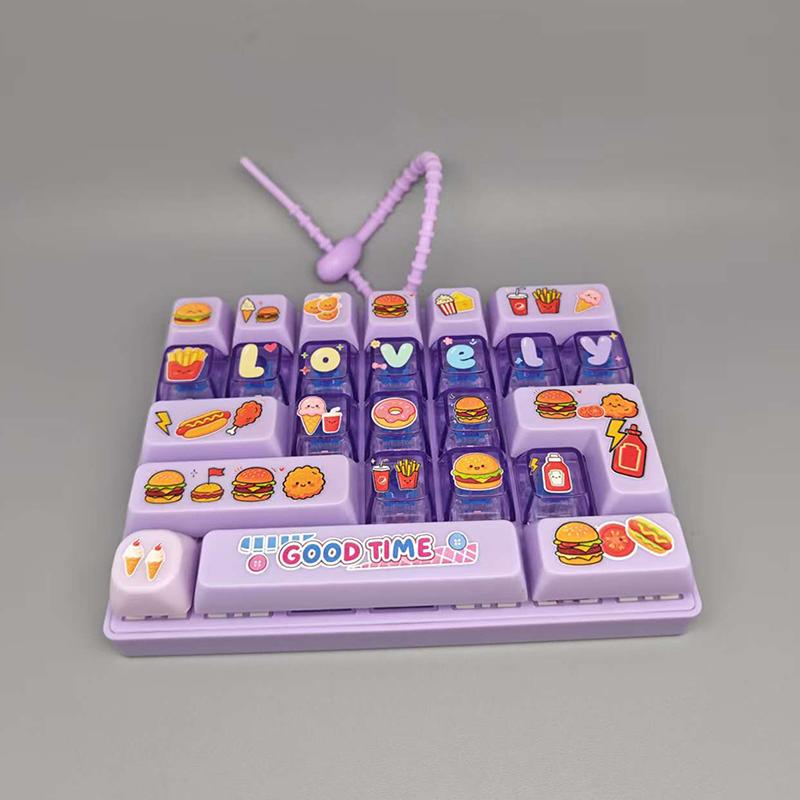 Purple Fidget Keyboard Toy Cute Animal Shape Stress Reduction Gadget for Home Office Daily Use