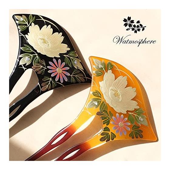 Kanzashi Maki-e Japanese Hair Ornament, Two-Pronged, for Kimono, Japanese Attire, Formal Occasions, Tomesode, Houmongi, Graduation, Entrance