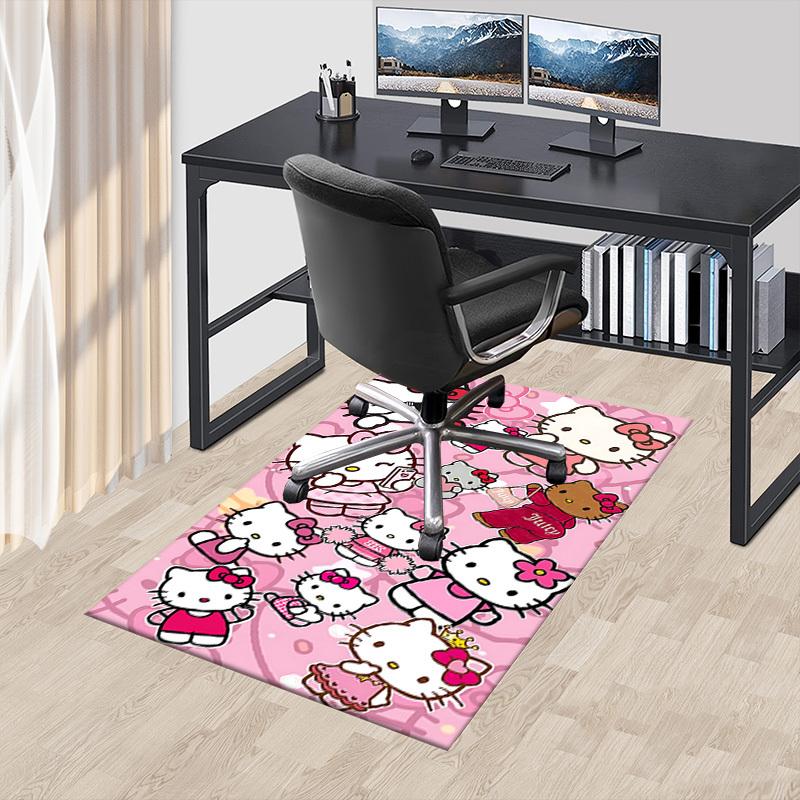 1PC Pink Cute Kitty Flannel Blanke Carpet Ultra Soft, Thick & Absorbent, Non Slip Machine Washable Mat for Entryway