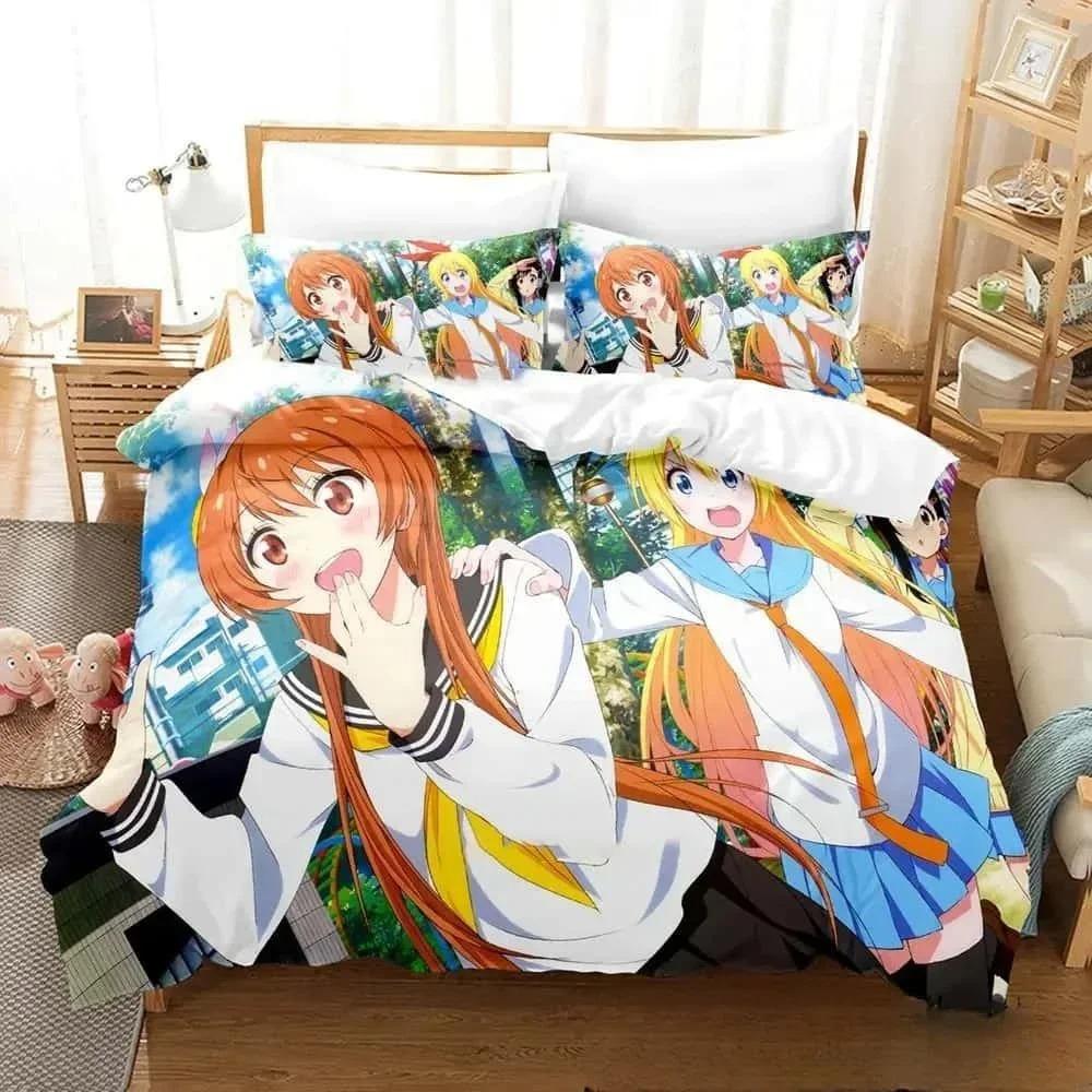 3D Print Anime Nisekoi False Love Bedding Set Boys Girls Twin Queen King Size Duvet Cover Pillowcase Bed Boys Adult Home Textile