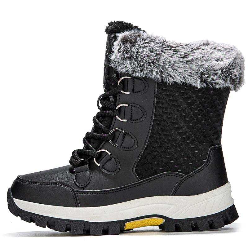 

36-45 Пара Большие Противоскользящие Модные Уличные Высокие Плюшевые Теплые Ботинки Для Снега Хлопковая Обувь 45 чёрный