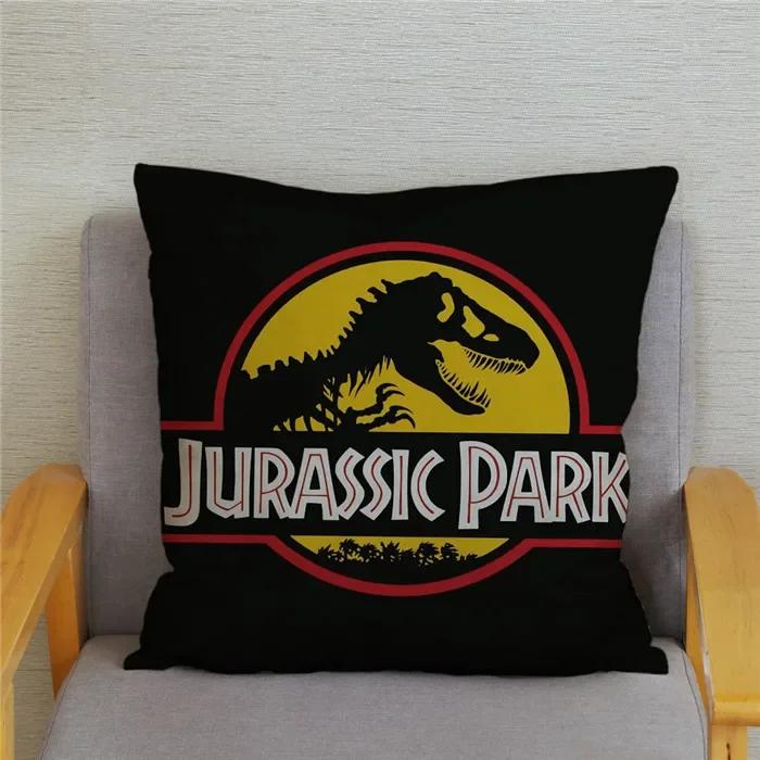 Jurassic Park Dinosaur Print Pillowcase Peach Skin Cushion Cover  Home Decor ,(1) 30x30cm