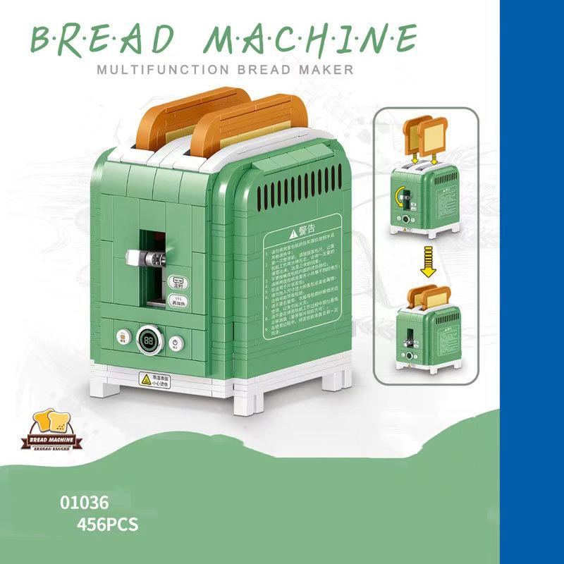 Creative Modern Coffeemaker Small Block Model Coffee Machine Maker Toaster Grinder Construction Brick Construction Toys For Gifts