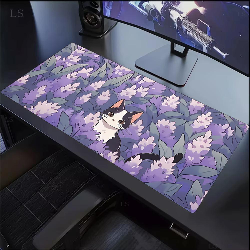 Cute Cartoon Cat Mouse Pad Large Computer Keyboard Mouse Pad Kawaii Natural Rubber AntiSlip Mat Perfect Gift Girlfriend Women