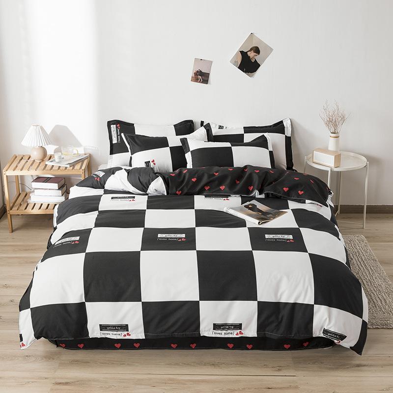 Thickened Brushed Four-piece Bed Sheet and Quilt Cover Three-piece Set Four-season Autumn and Winter Bedding Duvet Cover
