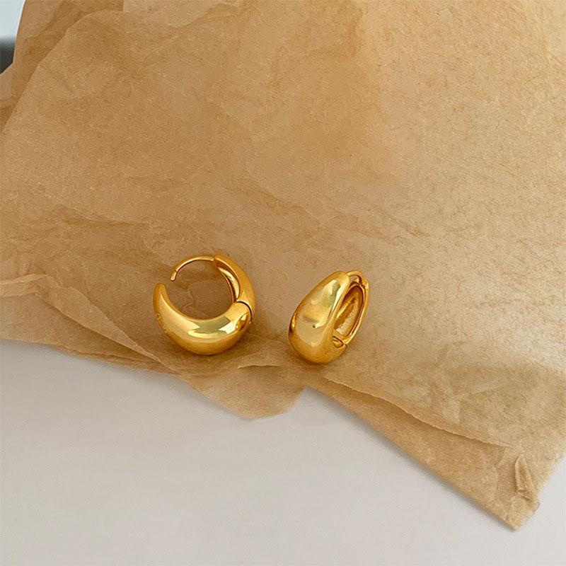 

925 Sterling Silver Vintage Gold Earrings For Women Trendy Earring Jewelry Prevent Allergy Party Accessories Gift