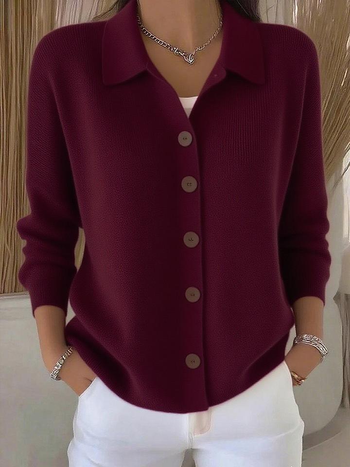 Pink Button Down Cardigan with Collar