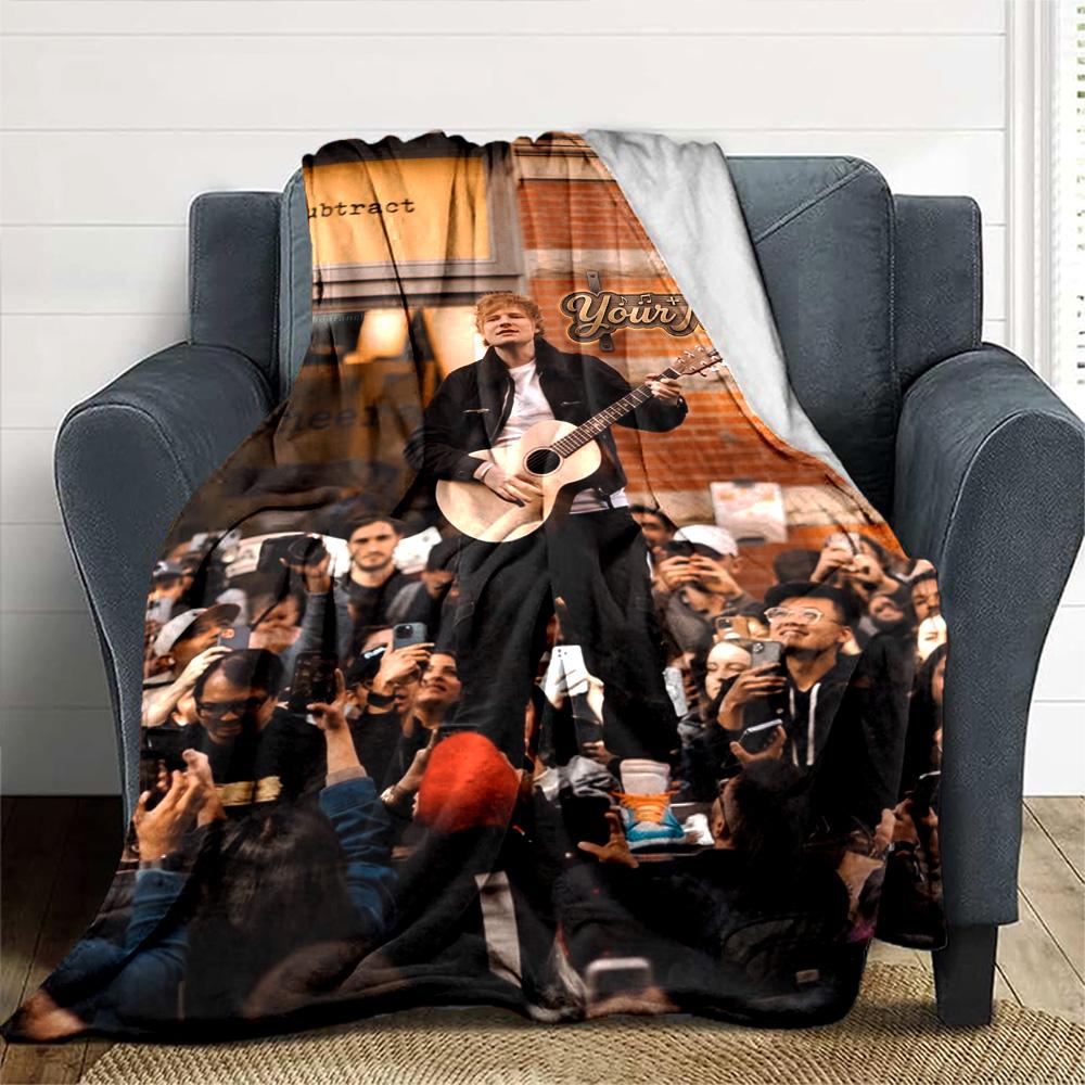 Sheeran Personalized Text Blanket Multi-purpose Customizable Blanket Soft Warm Cozy Great for Nap Picnics Bed Chair Ideal for All Seasons
