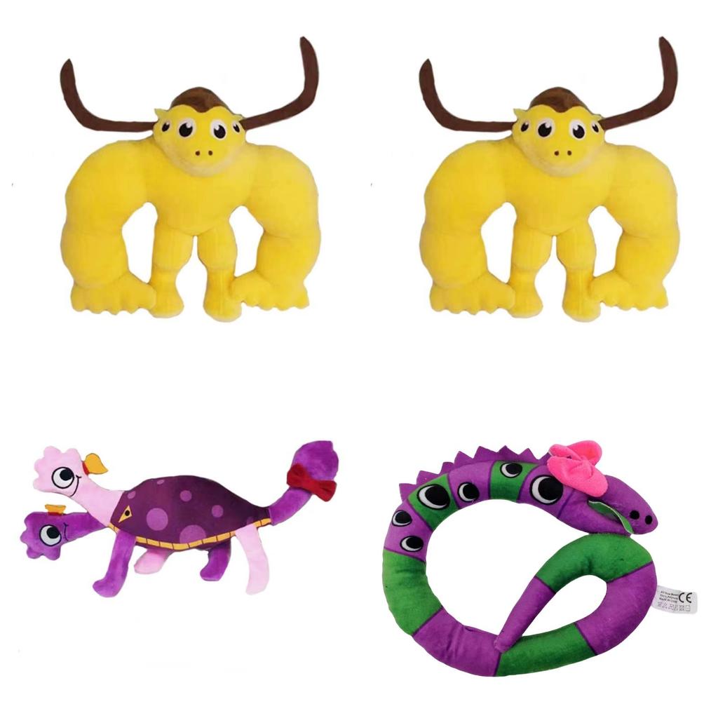 Garten Of Banban Plush Toy Super Soft Short Plush Yellow Four-eyed Muscle Bull Doctor Lady Big Bow Snake Dual-headed Red Turtle Blue Bull Frank