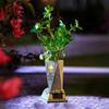 Friedhofsvase Ornament Blumenvase mit Solarbetriebenes Licht Grabdekoration Gedenkstein für