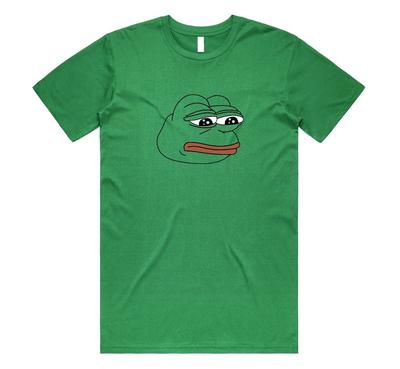 Pepe The Frog Sad Meme T-shirt Top Funny Gift Unisex Crypto Geek Memes Green