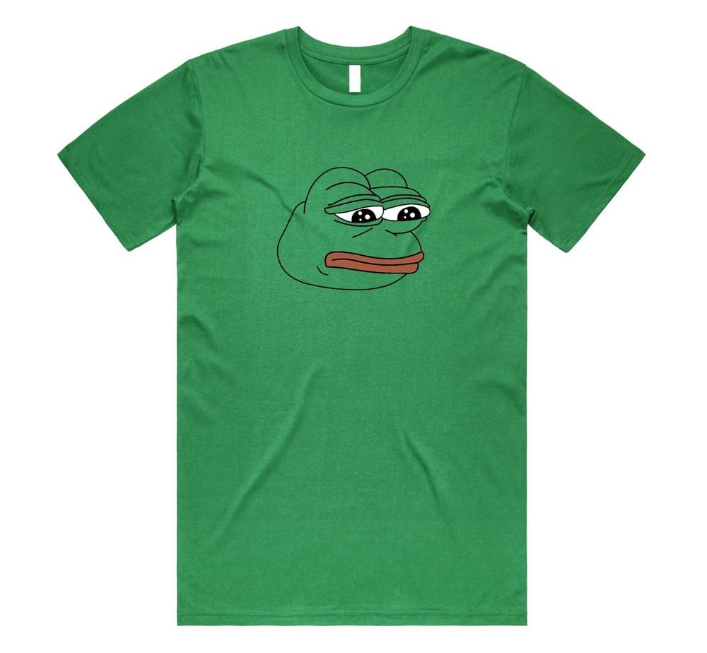 Pepe The Frog Sad Meme T-shirt Top Funny Gift Unisex Crypto Geek Memes Green