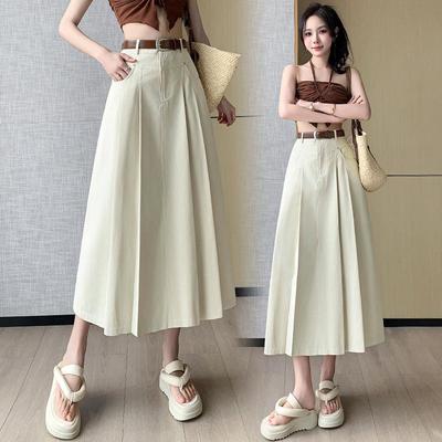 Women's High Waist A-Line Denim Skirt - Spring/Summer 2024 Collection