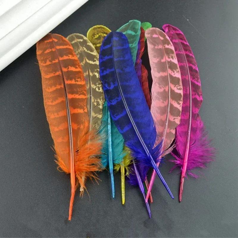 Natural Female Pheasant Feathers for Carfts Chicken Handicraft Accessories Decoration Plumas Feather Decor Carnaval