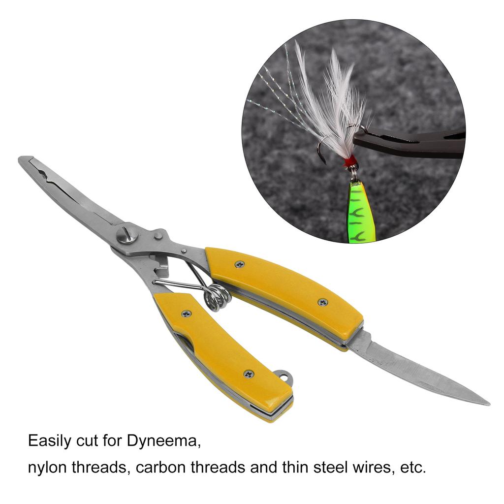 Fishing Pliers Multifunctional Stainless Steel Fishing Scissors with 2 Blades Braid Line Cutters Hook Remover