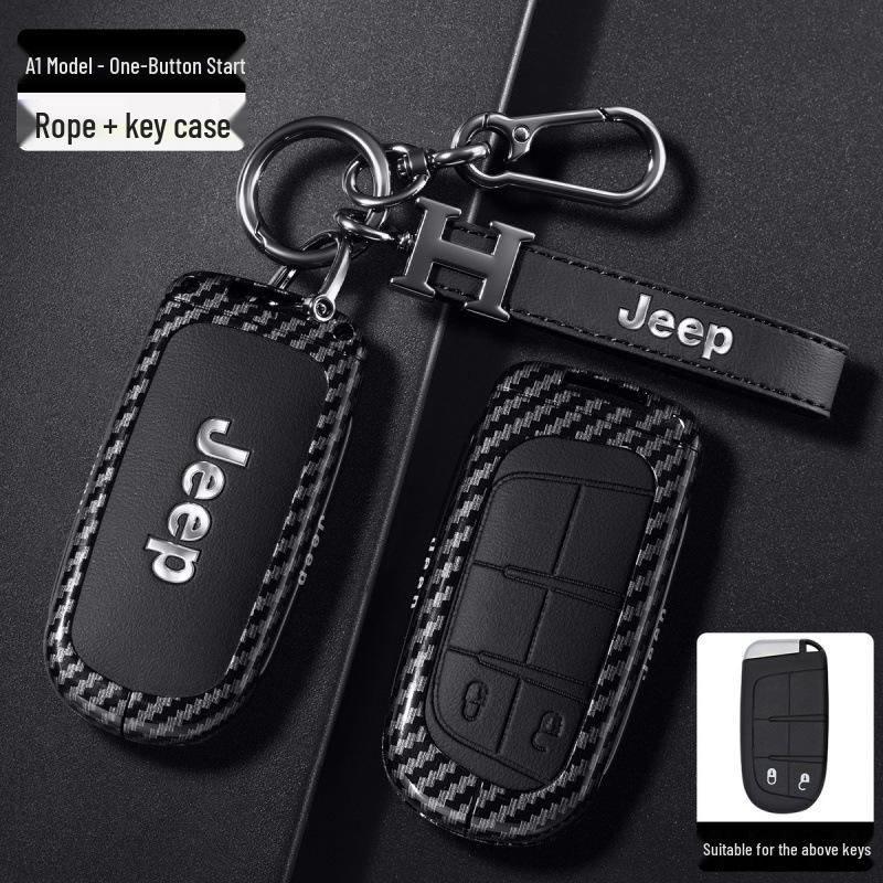 Compatible Jeep Key Case for Grand Cherokee, Renegade, Compass, Commander - Car Bag Buckle Shell