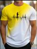 New Men's Casual Gradient Fishing Pattern 3D Print Short Sleeve T-shirt Summer Breathable Sports Outdoor Fishing Enthusiasts Top