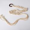 Retro Round Buckle Woven Wide Belt Women's Skirt Simple Versatile Decorative Dress Fringed Rope Waist Chain Accessories