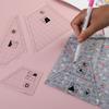 1 Set Patchwork Ruler Quilting Cutting Template Quilting Cutting Mold High Accuracy Clear Print Reusable Anti-break Sewing Patchwork Ruler