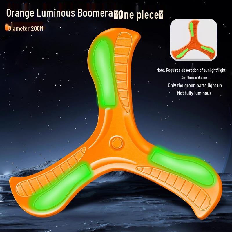 

Luminous Boomerang Frisbee: Soft Returnable Flying Disc for Kids