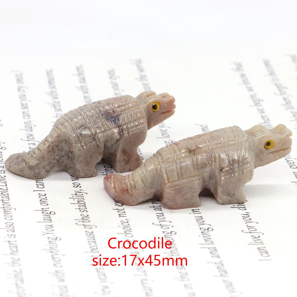 Mini Animals Frog Figurine Ornament Natural Shoushan Stone Carving Healing Crystal Fish Dinosaur Statue Room Desk Crafts Decor