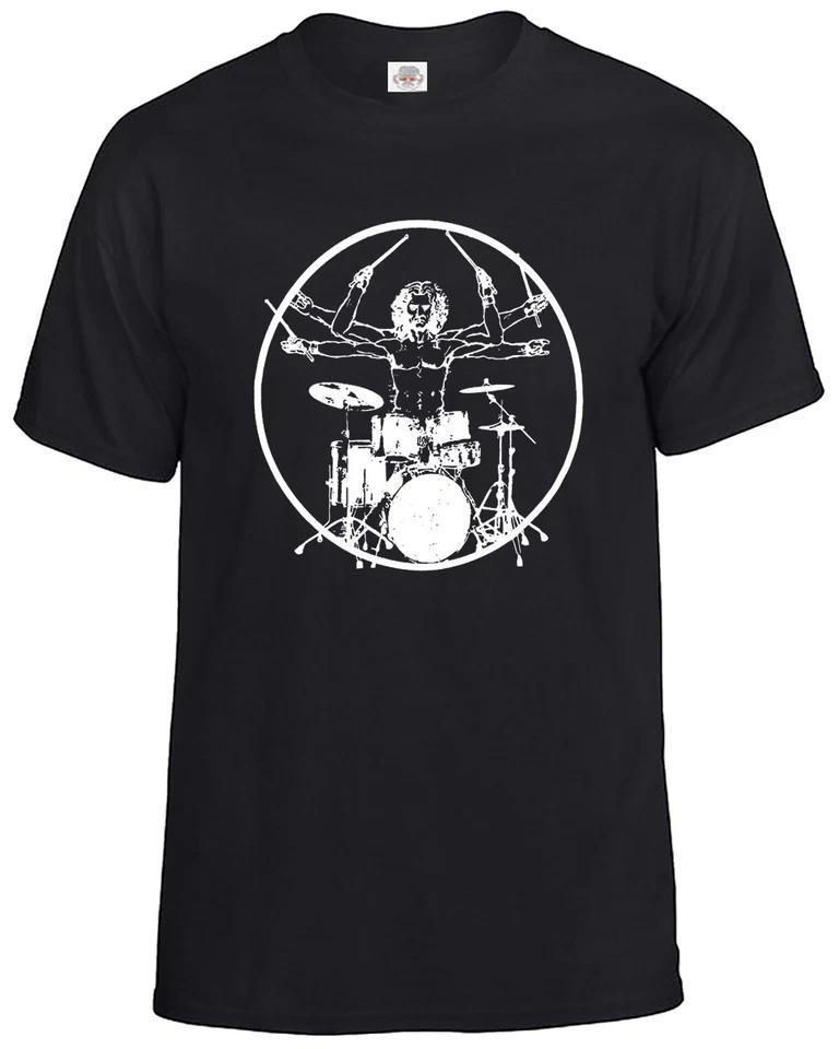 Vitruvian Drummer Funny Drumming T Shirt Drums Drum Kit Stick Music Rock Top Tee 3XL
