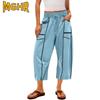 Pantaloni e capris con stampa tinta unita casual alla moda da donna