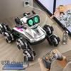 Gesture-Controlled LED Music Mechanical Dog Toy with Eight-Wheel Swing Arm for Kids
