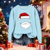 Women's Fashionable Casual Long-Sleeved Christmas Letter Print Crew-Neck Sweatshirt