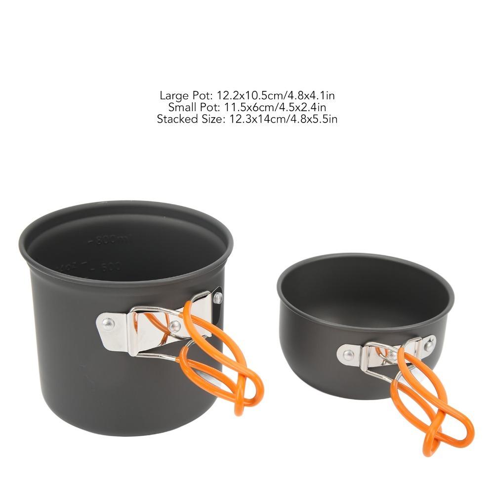 

High-Efficiency Portable Stove Pot Set Alumine Camping Cookware Durable Camping Cooking Set Hiking помаранчевий