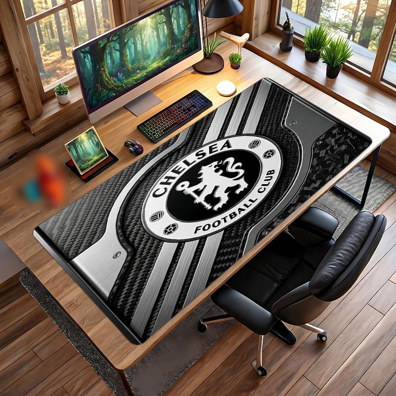 Alfombrilla de Ratón Grande Impresa del Chelsea FC, Alfombrilla de Escritorio para Gaming de Goma Suave Antideslizante para Decoración de Oficina, Portátil y Computadora