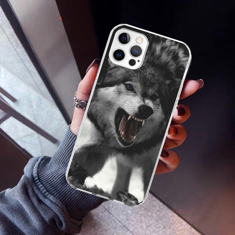

Angry Animal Wolf Fierce Phone Case For iPhone 17 Air 16 15 Pro Max 14 Plus 13 Mini 12 11 Cover 7 8 SE Silicone Shell Print Fund iPhone 15