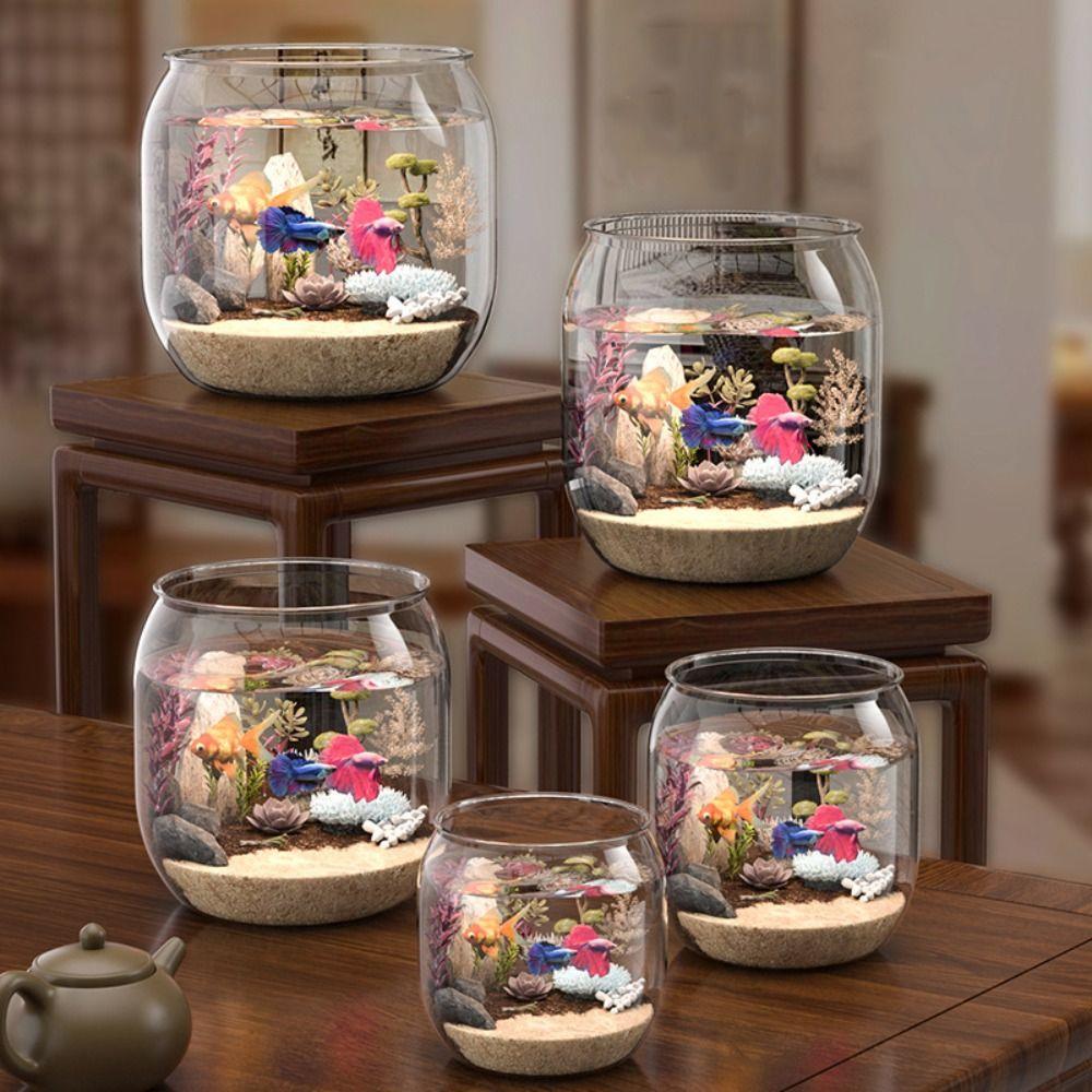 

Ультрапрозрачный экологический аквариум Прозрачный аквариум для рыбок Аквариум для черепах Украшение Аквариум для золотых рыбок XS прозрачный