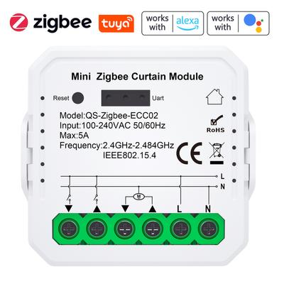 Tuya ZigBee Curtain Module Home Intelligent Appliance Curtain Module Mobilephone APP Remotely Control Compatible Alexa  Home for