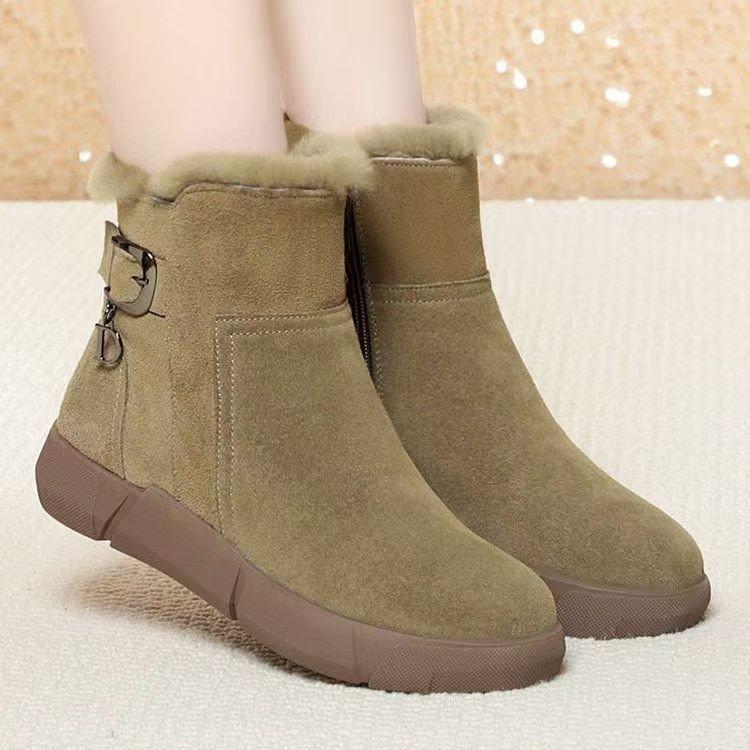 Popular Snow Boots Women's 2025 Winter New Velvet Thickened Warm Short Boots Non-slip Cotton Shoes Northeast Thick-soled Cotton Boots