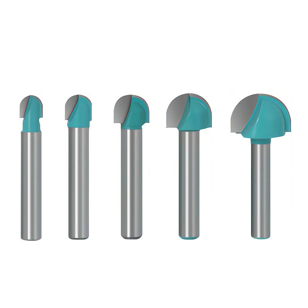 

Solid Carbide Trimmer Solid Carbide Router 6mm Shank Round Bottom Trimmer Knife Set for Electric Tenon Woodworking Milling Industrial Quality Solid