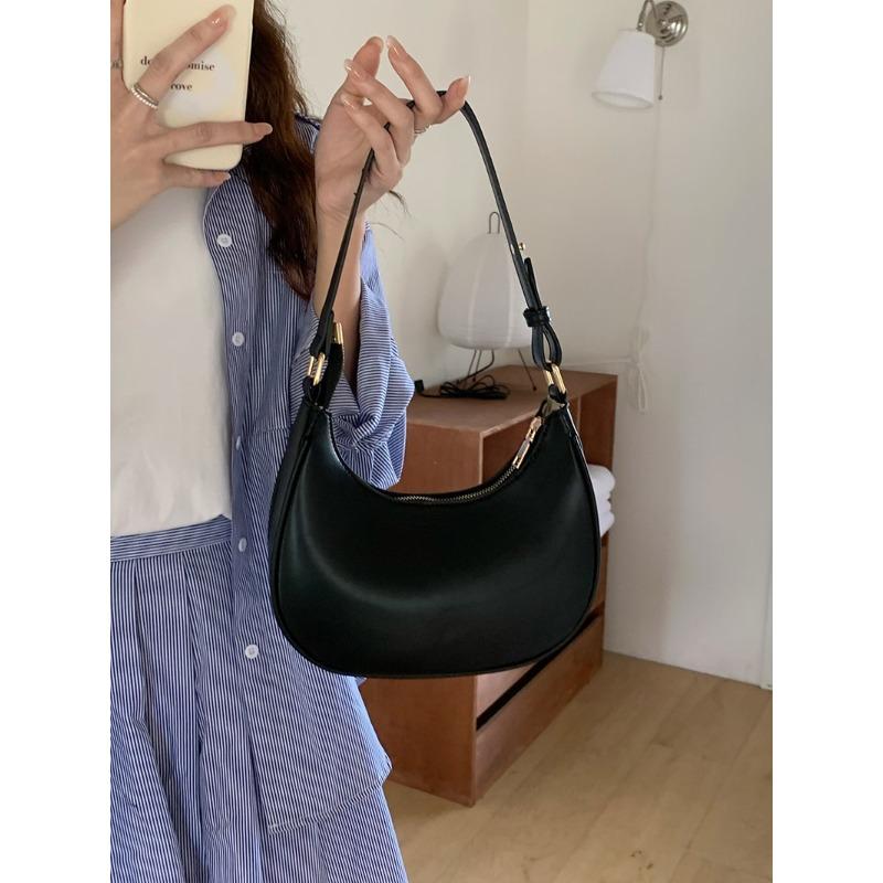 Spring and Summer New Underarm Bag Half-moon Bag Simple and Versatile Shoulder Bag Texture Bag Women's Crossbody Bag