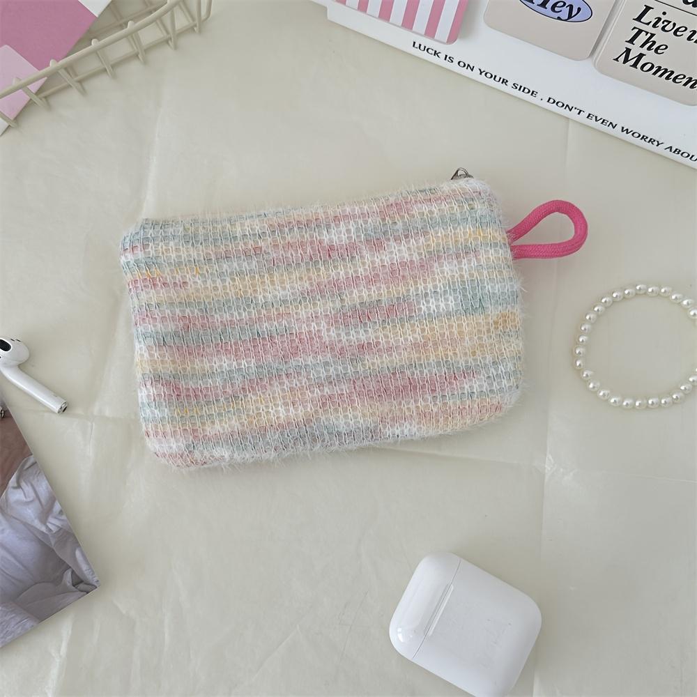 Fashion Plush Love Mouth Red Envelope Cosmetic Bag, Key Coin Wallet with ID Holder, Mixed Color, Hand Washable - Small Makeup Pouch for Students