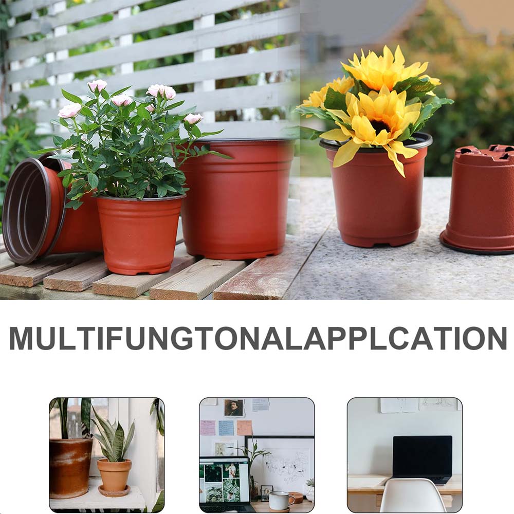 9‑15cm Plastic Flower Pot with Drainage Hole10PCS Nursery Seedling Planter Gardening Grow Pot for Home Balcony Maceta Jardineria