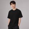 Under Armour Waffle Henley Logo Drop Shoulder Short Sleeve T-Shirt Men T-Shirts Black 6007562-001