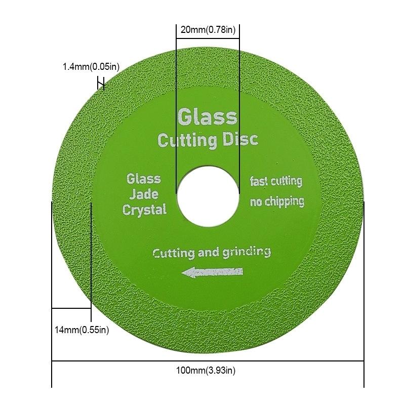Glass Cutting Disc 20mm Inner Hole Diamond Marble Saw Blade Jade Crystal Wine Bottles Grinding Chamfering Polishing Cutting100mm