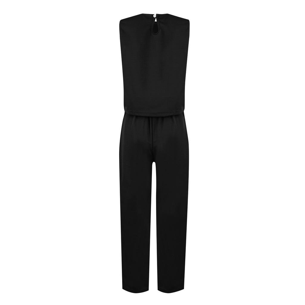 Nový sexy trendy dámský jednobarevný top kalhotový oblek bez rukávů