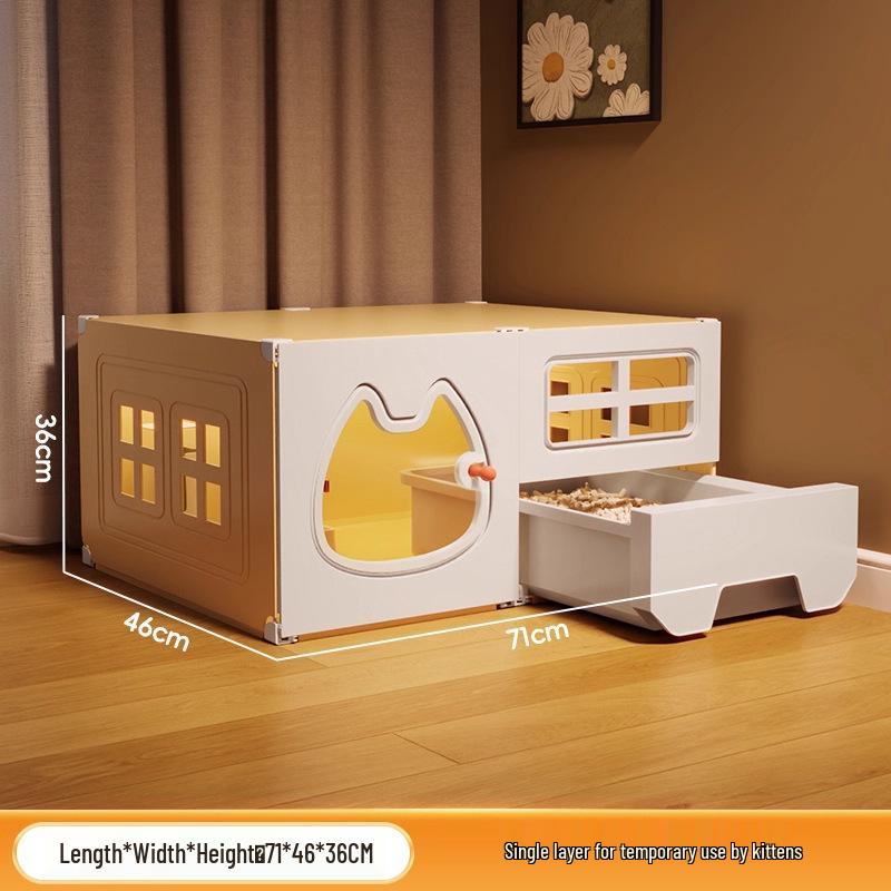 Luxury Indoor Multi-Layer Cat Villa with Integrated Litter Box